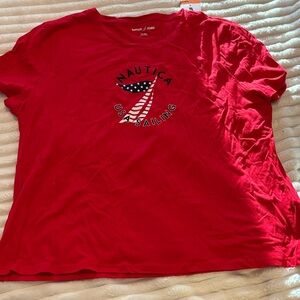 Nautica Red USA Sailing Tee